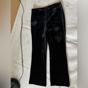 Black Thick Velour Velvet Pants